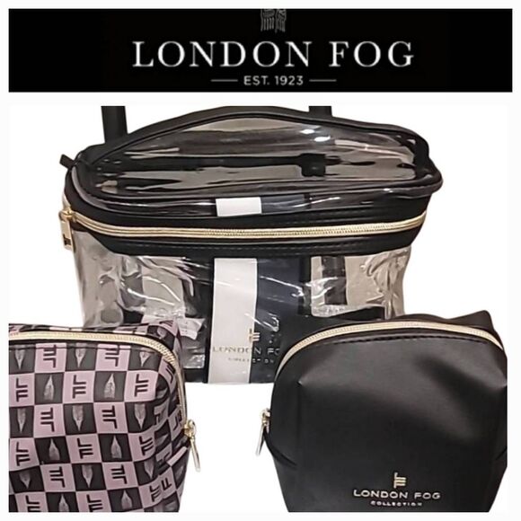 London Fog 3-Piece Nested Cosmetic Travel Bags - Picture 1 of 11